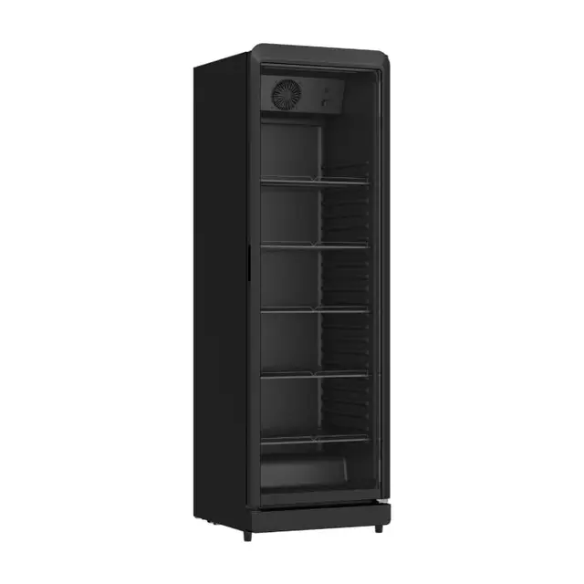 Générique Armoire à Boissons Réfrigérée 400 Litres Noire Luxe - 1 Porte Vitrée