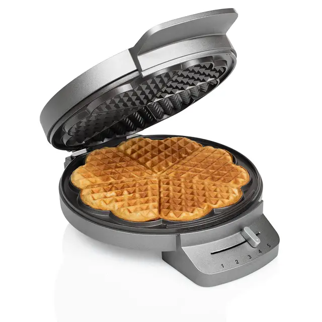 Princess Gaufrier Deluxe - 5 gaufres en forme de coeur - Thermostat réglable - Nettoyage facile - Utilisation sûre - 1 200 W - 132380