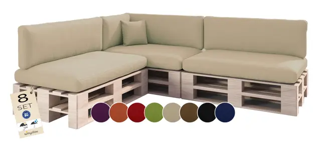 SunnyPillow Set de 8 Coussins de Jardin