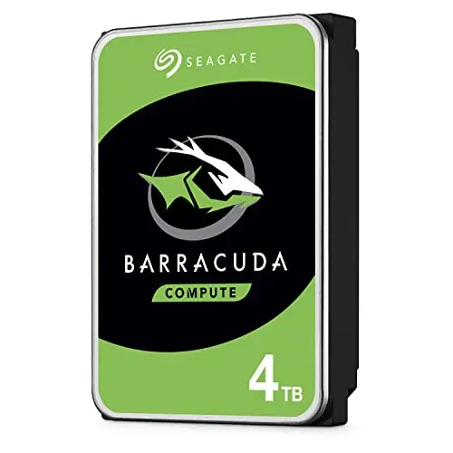 Seagate BarraCuda, 4 To, Disque dur interne HDD – 3,5" SATA 6 Gbit/s 5 400 tr/min, 256 Mo de mémoire cache, pour PC de bureau et portable (ST4000DM004)