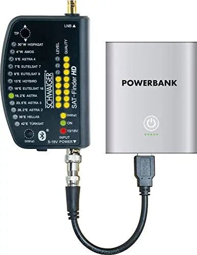 SCHWAIGER Sat Finder HD + Powerbank Pointeur Satellite