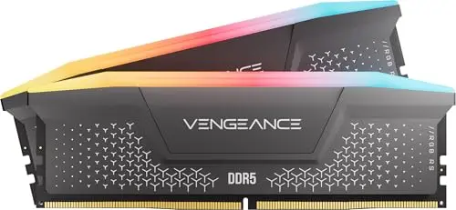 CORSAIR Vengeance RGB RS DDR5 RAM 32Go (2x16Go) Jusqu'à 6000MHz CL36-44-44-96 1.35V AMD Expo & Intel XMP 3.0 Mémoire pour Ordinateur de Bureau – Gris (CMG32GX5M2E6000Z36)