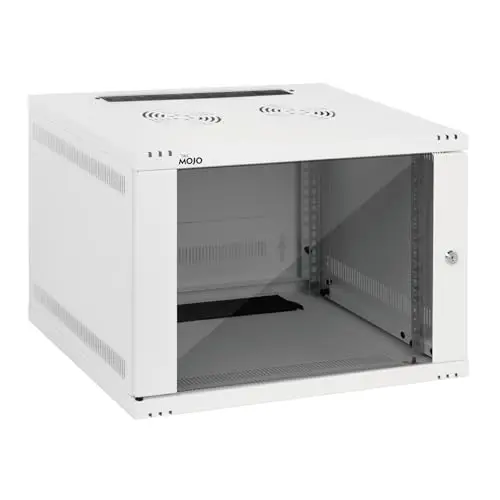 Tecmojo 19 Pouces 7U Armoire Serveur Murale, 400mm, Armoire Réseau, Boîtier Rack Réseau Informatique 19 Pouces, Porte Vitrée Verrouillable, Emballage à Plat, Blanc
