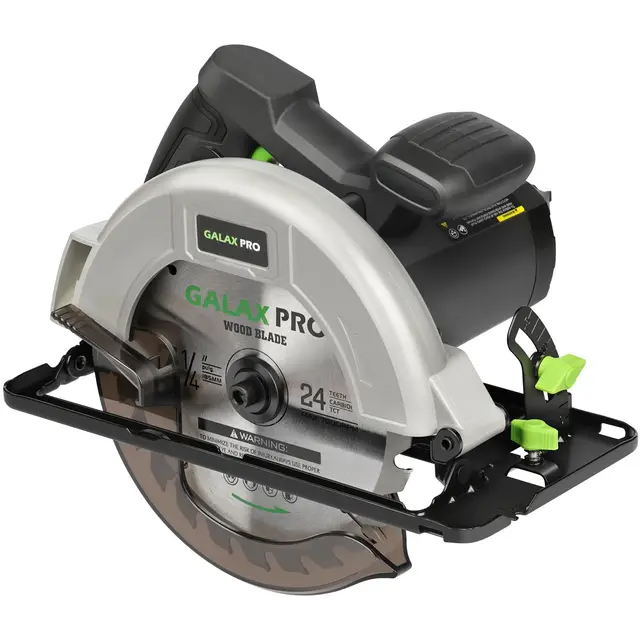 Scie Circulaire 1400W GALAX PRO, Scie Circulaire pour le bois, 6000 RPM, Profondeur de Coupe Max: 62 mm (90°) et 48 mm (45°), moteur en cuivre pur, Lama 185 mm