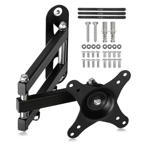 suptek Support TV Mural pour Moniteur et Télévision Plat/Incurvé de 15-32 Pouces, Rotation à 360° Inclinaison 20°, VESA 75x75 / 100x100mm jusqu'à 13 kg, Support Mural TV, Noir, MA2720