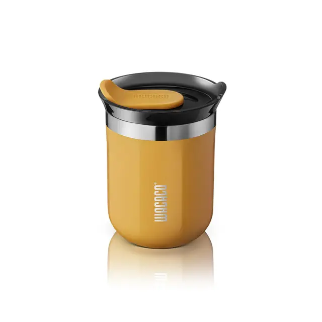 WACACO Octaroma Classico Mug Isotherme Café, Mug de Voyage en Acier Inoxydable à Double Paroi avec Couvercle à Boire, 6 fl oz (180ml), Jaune