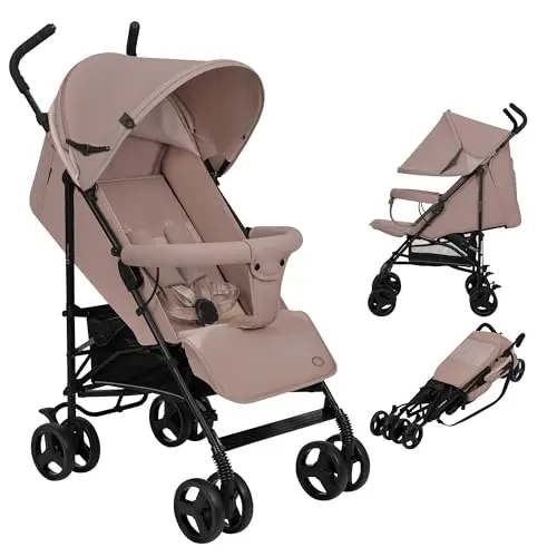LIONELO Elia poussette canne à 15 kg, réglage du dossier jusqu’à la position couchée, grand panier, système de pliage rapide, moustiquaire
