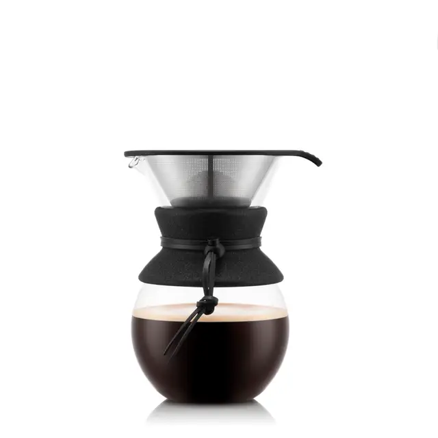 Bodum POUR OVER Cafetière, filtre permanent maille inox, 1.0 l, 8 tasses