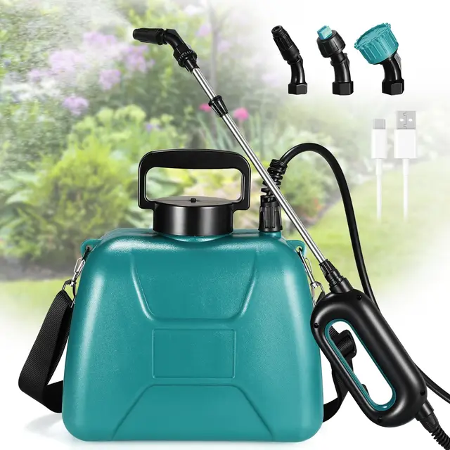 TLGREEN Pulverisateur Electrique à Batterie, 7.4V/2000 mAh Pulverisateur de Jardin avec 3 Buses Réglable, Pistolet pulvérisateur télescopique pour Pelouse, Cour pulvérisation des Plantes (5 litres)
