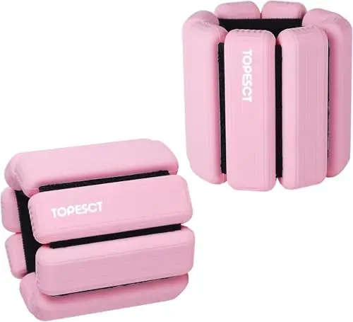 TOPESCT Lot de 2 poids réglables (450 g chacun), poignets et chevilles, pour yoga, danse, barre, pilates, cardio, aérobic, marche