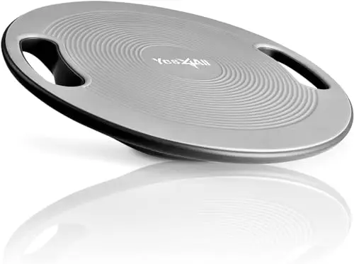 Yes4All Planche d'équilibre oscillante en plastique, surface oscillante de 40 and 41 cm, planche d'équilibre pour la station debout, le renforcement musculaire et l'entraînement à domicile