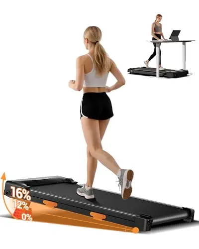 LONTEK Tapis de Marche Inclinable 16%, 10km/h Tapis de Course, avec Affichage LED, télécommande, 3.0HP Treadmill, Walking Pad Silencieux Compact pour la Maison et Le Bureau, 136KG Max Charge