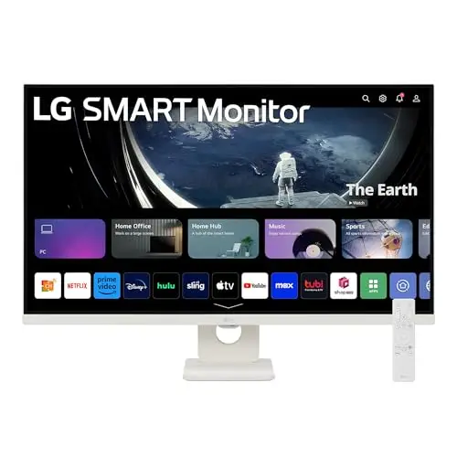 LG Moniteur Intelligent 32U721SA-W.AEU, 32", 4K UHD (3840 x 2160), HDR10, IPS, webOS 24, USB-C (65 W), Bluetooth, DCI-P3 90%, Fonctions Smart TV, HDMI, DisplayPort, Noir