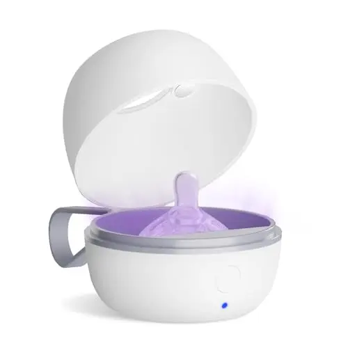 MOMMED Stérilisateur de Sucette Portable, boîte de Stérilisation UV, Sterilisateur Electrique, Stérilisation à 99,99% en 3 minutes, durée de vie de la batterie de 180 minutes, rechargeable Type-C