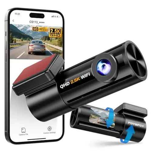 Dashcam Voiture Avant 2.5K, WiFi Dashcam avce 24H Moniteur de Station,1.47" IPS Camera Voiture, 170° Ultra Grand Angle, Enregistrement en Boucle, Contrôle de I'application, WDR, Night Vision,Capteur G