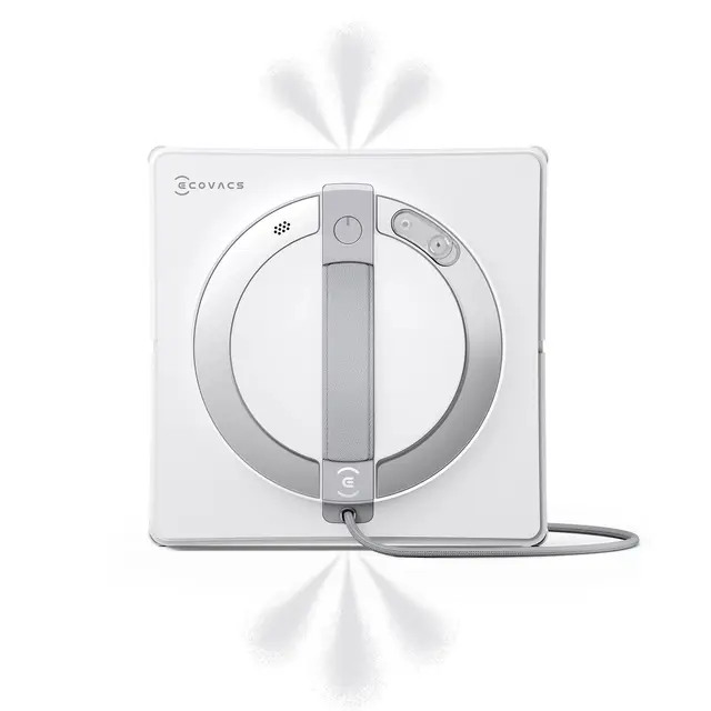 ECOVACS WINBOT W2 Pro Robot Nettoyeur de Vitres, Buses à 3 Embouts, Système de Protection à 10 Niveaux, Planification de Chemin Win-Slam 4.0, Système d'escalade Stable, Détection des Bords