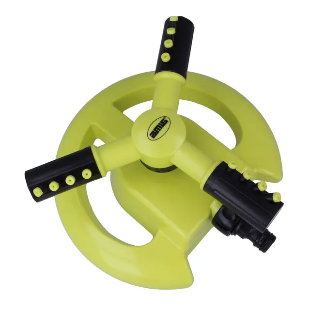 Amig - Arroseur Rotatif Avec 3 Buses - Arroseur De Pelouse - Ø200 x 100 mm - 3 Bras Rotatifs Et Connecteur Rapide - Surface Jusqu'À 63,5 m² - Plastique Abs - Vert Pistache Et Noir