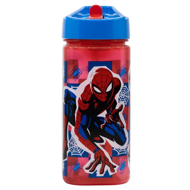 STOR Gourde en Aluminium Spider-Man 740ml - Bouteille Réutilisable avec Bouchon de Sécurité - Idéale pour Jeunes Adultes et Fans