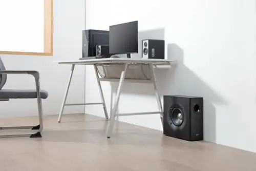 EDIFIER T5s CAISSON DE BASSE ACTIF – Haut-parleur de 8 pouces, 70W – Filtre passe-bas – Fréquence jusqu'à 35 Hz – Boîtier MDF pour une résonance réduite – Connexions RCA – Design intemporel (T5s NOIR)