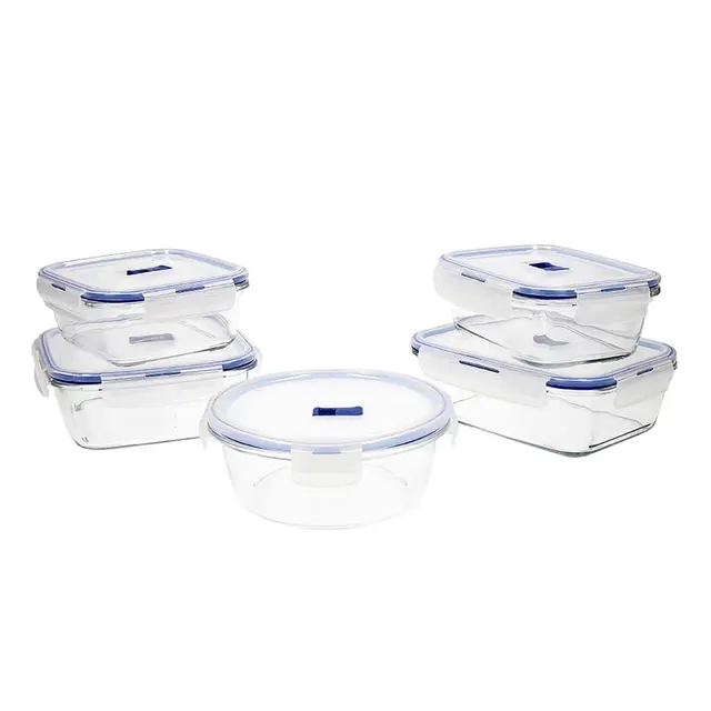 Set en verre hermétique 5 pièces 0,76 + 0,82 + 0,92 + (2x1,22) L