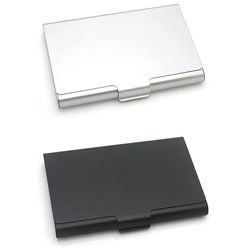 Étuis pour Cartes de Visite, 2Pcs Porte-cartes de Visite en Aluminium, Étuis pour Cartes de Visite en Acier Inoxydable, Porte-Cartes de Visite Super léger, Étui pour Cartes pour Hommes Femmes