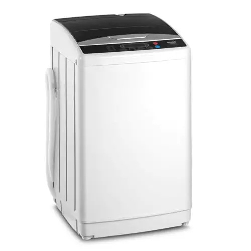 LEADZM Mini Machine à Laver lave linge 7KG, Puissance de 400W, Lave-linge avec Panneau de Commande Multifonction, avec Pompe de Drainage, pour Appartements Résidentiels