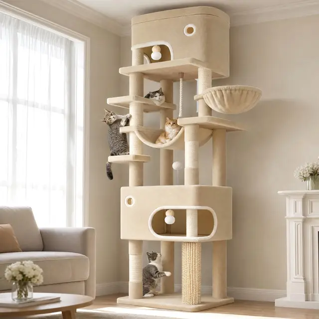 Hzuaneri MS20318YL Arbre à chat multi-niveaux