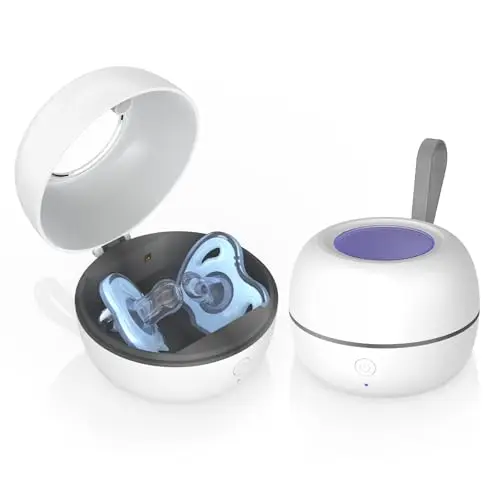 MOMMED Stérilisateur UV Portable Amélioré, Stérilisateur Portable pour Tétines, Stérilisation à 99,99% en 3 Minutes, Autonomie de 270 Minutes, Désinfecteur de Tétines pour Bébé en Déplacement