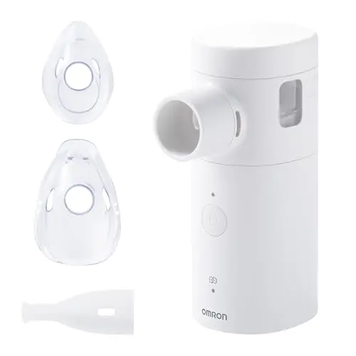OMRON MicroAir Move Inhalateur Portable Silencieux | Nébulisateur Enfant et Adulte avec 2 Masques et Embout Buccal | Rechargeable USB-C | Soulagement Toux et Rhume