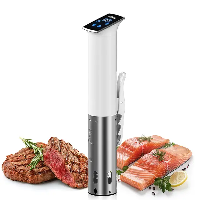Wancle Cuiseur Sous Vide Cuisson Sous Vide 1100W – Précision ±0,1 °C, Étanche IPX7, Compact & Silencieux – Cuisson à Basse Température Facile à Utiliser pour des Résultats Parfaits, Blanc