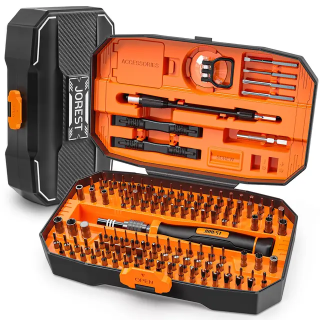 JOREST 152 en 1 Kit de Tournevis de Précision, Kit d'outils Mini,Magnétique Outils de Réparation avec Torx Triangle Bits etc,Pour iPhone, Switch, PS4, PS5, Lunettes, Montres, PC, Macbook, Laptop.