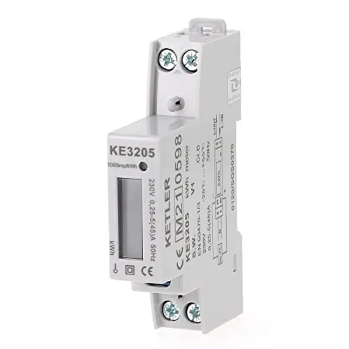 KETLER - KE3205 : Compteur électrique - Monophasé 45 A - Certifié MID - Sortie d'impulsion - Simple tarif