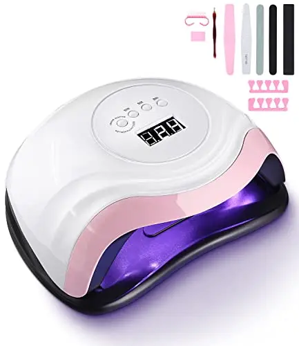168W Lampe UV Sèche Ongles, Lampes à Ongles Professionnel,Séchage Rapide 4 Minuterie de 10s/30s/60s/99s,36 LEDs, Grand LCD Ecran Base Démontable