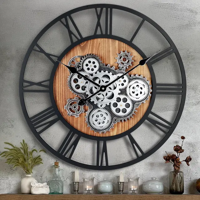 Lafocuse Horloge Murale Engrenages 57cm