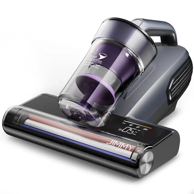 Jimmy BX8 Aspirateur à Main pour Matelas 15kPa Aspirateur Anti-Acariens avec Lampe UV-C, Chauffage à 65°C, Capteur d'acariens, écran LED, Fonction ions Négatifs, pour Matelas, lit, Canapé (Violet)