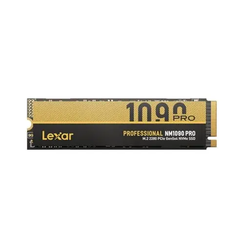 Lexar NM1090 Pro 2TB PCIe 5.0 Gen5 NVMe SSD - Jusqu'à 14000 Mo/s, Contrôle Thermique Avancé, SSD DirectStorage pour Charges de Travail IA, Jeux & Création Ordinateur Portable