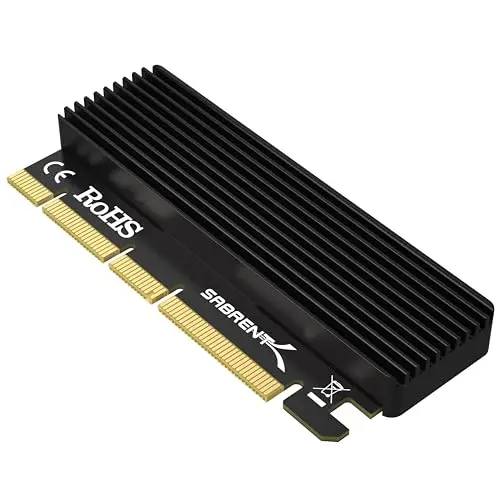 Sabrent Adaptateur avec dissipateur Thermique pour SSD M.2 NVMe vers PCIe X16/X8/X4 (EC-PCIE)