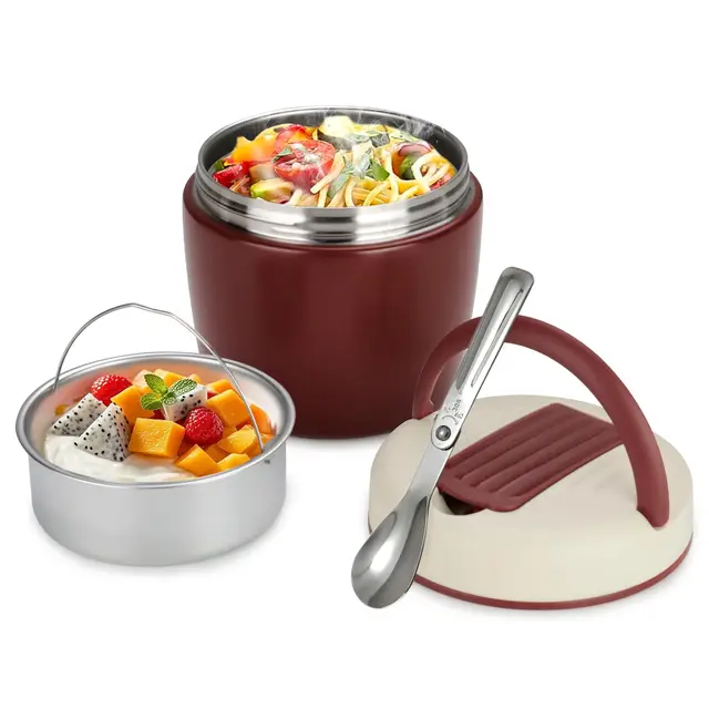 Romon Thermos Alimentaire Chaud 1200ml, Acier Inoxydable Boite Repas Isotherme Lunch Box, Contenants alimentaires Gamelle Alimentaire Isotherme avec Cuillère pour Ecole Bureau Camping