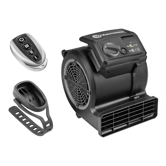 Vacmaster Air Mover 3 vitesses Télécommande Ventilateur De Gym Au Sol Ventilateur De Vélo Silencieux, Sèche Tapis, Cool, Noir