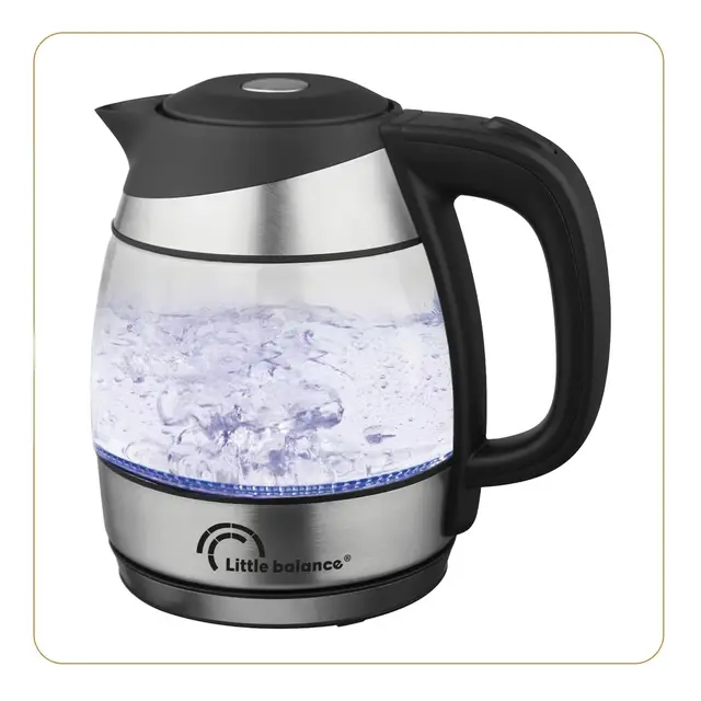 LITTLE BALANCE 8766 Little Verre, Bouilloire électrique, 1,2 L, Verre, 1630 W, Transparent