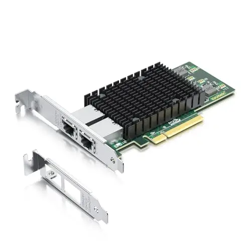 10Gtek pour Intel X540-T2 10Gb PCI-E NIC Carte Réseau, Dual Copper RJ45 Port, with Intel X540 Controller, PCIe Ethernet LAN Adapter pour Windows Server/Windows/Linux/ESX