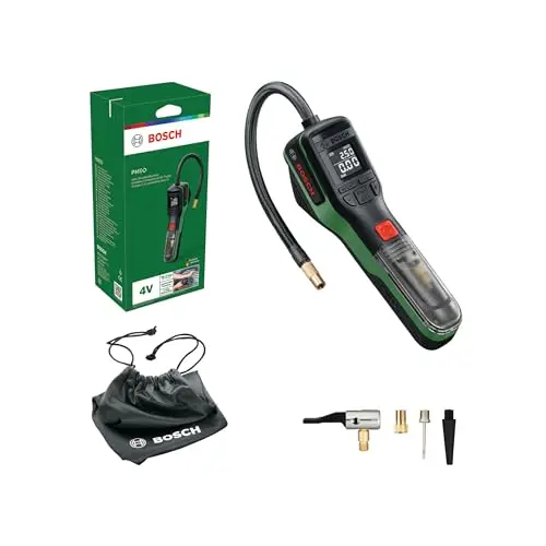 Bosch PNEO Pompe à air sans Fil (INCL. Jeu d'adaptateurs de Pression, Batterie 4V et Sac en Tissu)