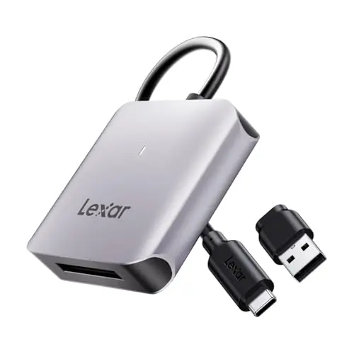 Lexar RW510 CFexpress Type B Lecteur de Carte, jusqu'à 10Gbps, USB 3.2 Gen 2 Lecteur de Carte Mémoire CFe Type B, Lecteur de Carte CF avec Câble USB Type-C (LRW510U-BNHNG)