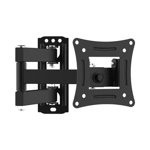 GRIFEMA Support Mural TV 13-32'' - Fixation Murale TV Peut Contenir Jusqu'à 20KG, Accroche Television Mural Orientable (± 90°), Incline (+ 8°, -12°) et Étend, Support Vesa pour TV Plat/Incurvé Noir