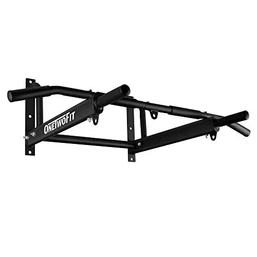 ONETWOFIT Barre de traction murale avec 6 trous plus stable pour une utilisation en intérieur et en extérieur, poids maximum : 200 kg OT103