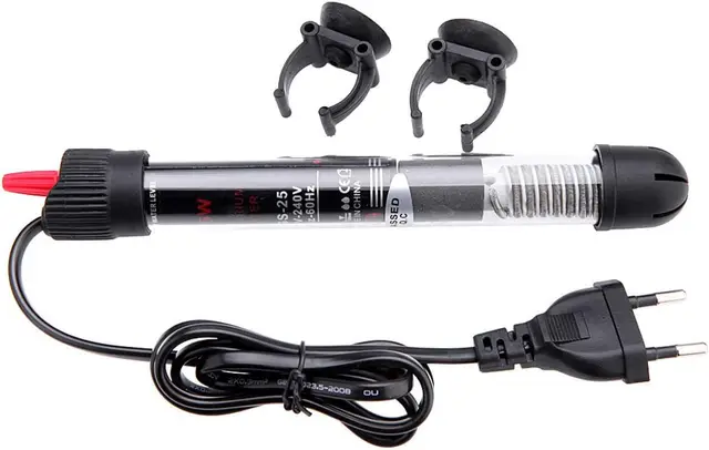 CAM2 Chauffage d'aquarium 60 l 50 W avec indicateur de température - Bâton chauffant pour aquarium et aquarium (XS-50 W)
