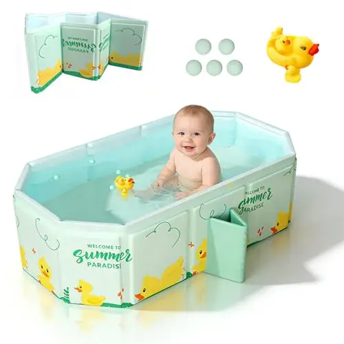 MFUSUL Baignoire Pliable Bébé Verte