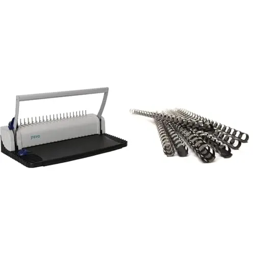 Pavo Smartmaster2 Perforelieuse jusqu'à 145 feuilles avec Starter Kit & 8001477 Lot de 25 Peignes de reliure Couleurs Assorties