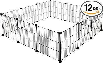 Kerbl Pet Enclos Hopsi, 12x éléments grillagés, 35x35cm chacun, Extensible de manière Flexible, Montage Facile, système d'enfichage