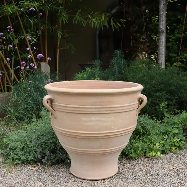 großes, frostfestes Keramik Pflanzgefäß/Blumentopf |aus echten Terracotta | 70 cm | Blumenkübel | Terrasse Garten, Typ: Rosa